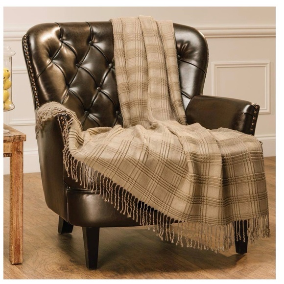 chanasya Other - CHANASYA Pleated Solid Blue Acrylic Throw Blanket with Tassels - 50 in. x 65 in